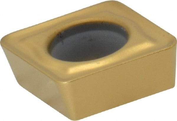 Kennametal - CPMT21.52 MF Grade KC730 Carbide Turning Insert - TiN Finish, 80° Diamond, 1/4" Inscr Circle, 3/32" Thick, 1/32" Corner Radius - Eagle Tool & Supply