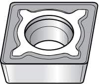 Kennametal - CPMT21.52 MF Grade KC525M Carbide Milling Insert - TiAlN Finish, 0.0937" Thick, 1/4" Inscribed Circle, 0.8mm Corner Radius - Eagle Tool & Supply