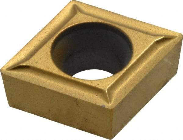 Kennametal - CCGT32.51 LF Grade KC730 Carbide Turning Insert - TiN Finish, 80° Diamond, 3/8" Inscr Circle, 5/32" Thick, 1/64" Corner Radius - Eagle Tool & Supply