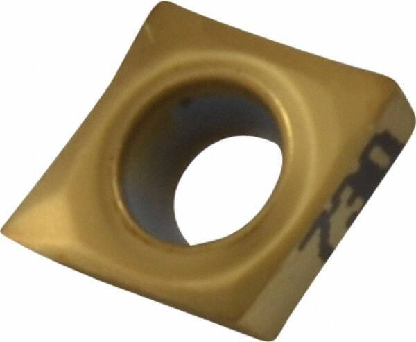 Kennametal - CCGT21.50.5 HP Grade KC730 Carbide Turning Insert - TiN Finish, 80° Diamond, 1/4" Inscr Circle, 3/32" Thick, 0.0079" Corner Radius - Eagle Tool & Supply