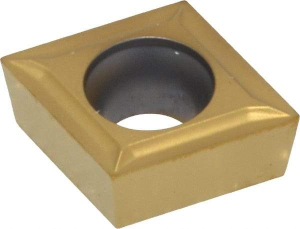 Kennametal - CCMT32.50.5 LF KC730 Grade Carbide Turning Insert - TiN Coated, 80° Diamond, 3/8" Inscr Circle, 5/32" Thick, 7° Relief Angle, 0.0079" Cnr Rad - Eagle Tool & Supply