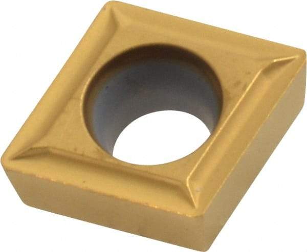 Kennametal - CCMT32.51 LF KC730 Grade Carbide Turning Insert - TiN Coated, 80° Diamond, 3/8" Inscr Circle, 5/32" Thick, 7° Relief Angle, 1/64" Cnr Rad - Eagle Tool & Supply