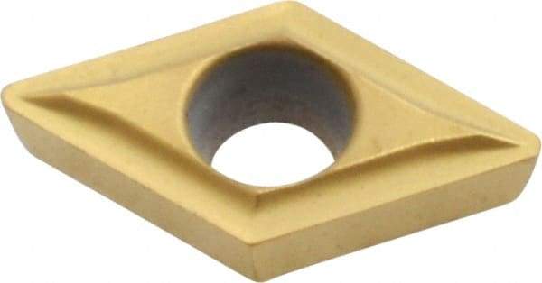 Kennametal - DPMT21.51 LF Grade KC730 Carbide Turning Insert - TiN Finish, 55° Diamond, 1/4" Inscr Circle, 3/32" Thick, 1/64" Corner Radius - Eagle Tool & Supply