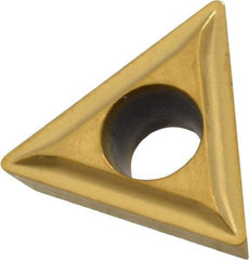 Kennametal - TPMT21.51 LF Grade KC730 Carbide Turning Insert - TiN Finish, 60° Triangle, 1/4" Inscr Circle, 3/32" Thick, 1/64" Corner Radius - Eagle Tool & Supply