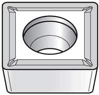 Kennametal - SCMT432 LF Grade KC5025 Carbide Turning Insert - TiAlN Finish, 90° Square, 1/2" Inscr Circle, 3/16" Thick, 1/32" Corner Radius - Eagle Tool & Supply