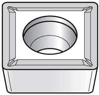 Kennametal - SCMT32.52 LF Grade KC730 Carbide Turning Insert - TiN Finish, 90° Square, 3/8" Inscr Circle, 5/32" Thick, 1/32" Corner Radius - Eagle Tool & Supply