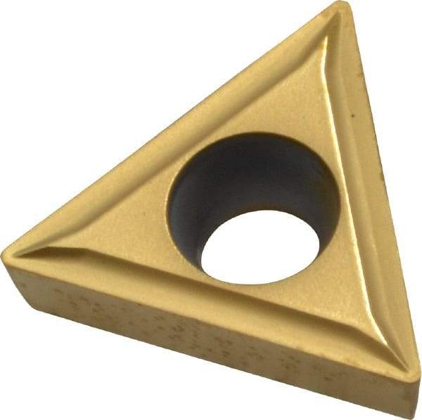 Kennametal - TCMT32.51 LF Grade KC730 Carbide Turning Insert - TiN Finish, 60° Triangle, 3/8" Inscr Circle, 5/32" Thick, 1/64" Corner Radius - Eagle Tool & Supply