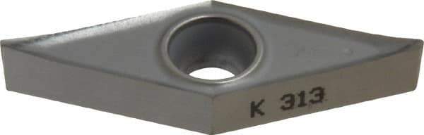 Kennametal - VBGT331 HP Grade K313 Carbide Turning Insert - Uncoated, 35° Diamond, 3/8" Inscr Circle, 3/16" Thick, 1/64" Corner Radius - Eagle Tool & Supply