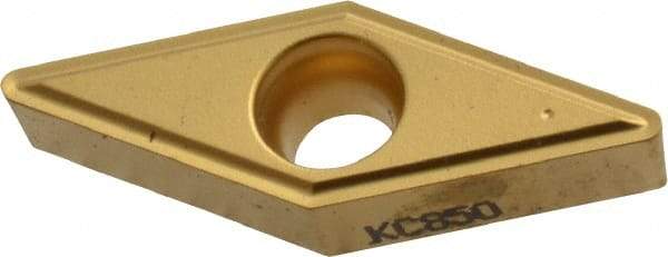 Kennametal - VBMT332 LF Grade KC850 Carbide Turning Insert - TiC/TiCN/TiN Finish, 35° Diamond, 3/8" Inscr Circle, 3/16" Thick, 1/32" Corner Radius - Eagle Tool & Supply