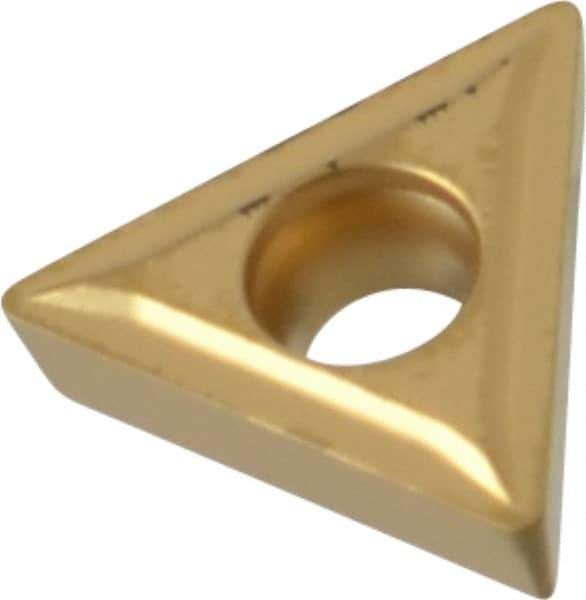 Kennametal - TCMT21.51 LF Grade KC850 Carbide Turning Insert - TiC/TiCN/TiN Finish, 60° Triangle, 1/4" Inscr Circle, 3/32" Thick, 1/64" Corner Radius - Eagle Tool & Supply