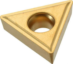 Kennametal - TCMT432 LF Grade KC850 Carbide Turning Insert - TiC/TiCN/TiN Finish, 60° Triangle, 1/2" Inscr Circle, 3/16" Thick, 1/32" Corner Radius - Eagle Tool & Supply