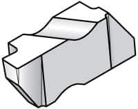Kennametal - 3105NG Grade KC5025, 2.67mm Cutting Width Carbide Grooving Insert - 3.81mm Max Depth of Cut, Right Hand, 0.19mm Corner Radius, TiAlN Finish - Eagle Tool & Supply