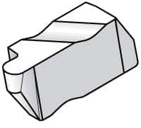 Kennametal - 2047NR Grade KC850, 2.39mm Cutting Width Carbide Grooving Insert - 2.79mm Max Depth of Cut, Left Hand, 1.19mm Corner Radius, TiC/TiCN/TiN Finish - Eagle Tool & Supply