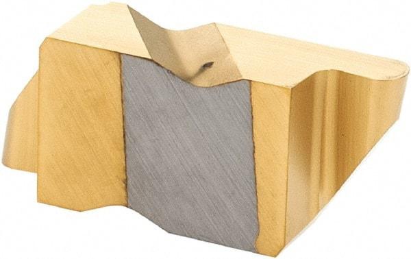 Kennametal - 4062NR Grade KC730, 3.18mm Cutting Width Carbide Grooving Insert - 3.81mm Max Depth of Cut, Right Hand, 1.59mm Corner Radius, TiN Finish - Eagle Tool & Supply