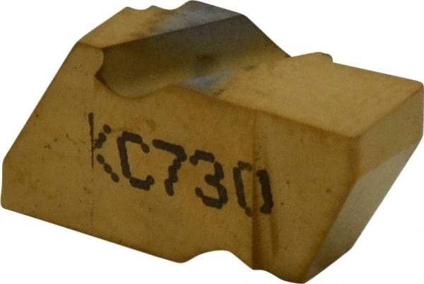 Kennametal - 2125NG Grade KC730, 3.18mm Cutting Width Carbide Grooving Insert - 2.79mm Max Depth of Cut, Left Hand, 0.19mm Corner Radius, TiN Finish - Eagle Tool & Supply