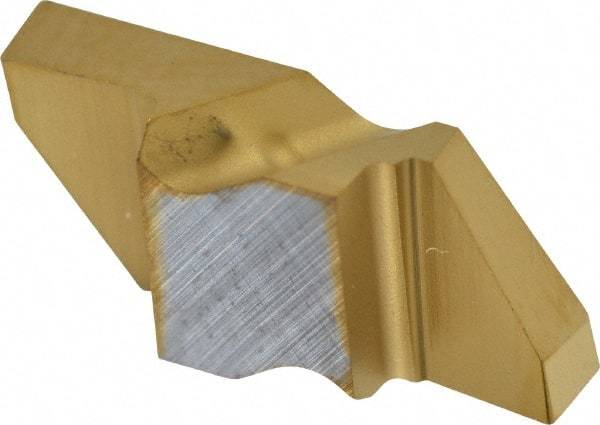 Kennametal - 2094NG Grade KC730, 2.39mm Cutting Width Carbide Grooving Insert - 2.79mm Max Depth of Cut, Left Hand, 0.19mm Corner Radius, TiN Finish - Eagle Tool & Supply