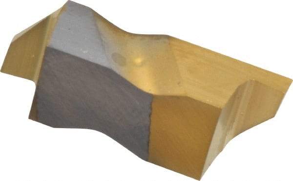 Kennametal - 3062NG Grade KC730, 1.58mm Cutting Width Carbide Grooving Insert - 2.39mm Max Depth of Cut, Right Hand, 0.19mm Corner Radius, TiN Finish - Eagle Tool & Supply