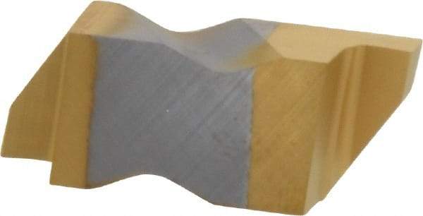 Kennametal - 3078NG Grade KC730, 1.98mm Cutting Width Carbide Grooving Insert - 2.39mm Max Depth of Cut, Right Hand, 0.19mm Corner Radius, TiN Finish - Eagle Tool & Supply
