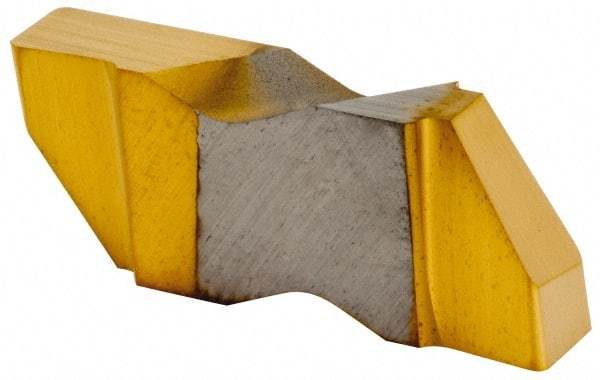 Kennametal - 3189NG Grade KC730, 4.8mm Cutting Width Carbide Grooving Insert - 3.81mm Max Depth of Cut, Left Hand, 0.57mm Corner Radius, TiN Finish - Eagle Tool & Supply