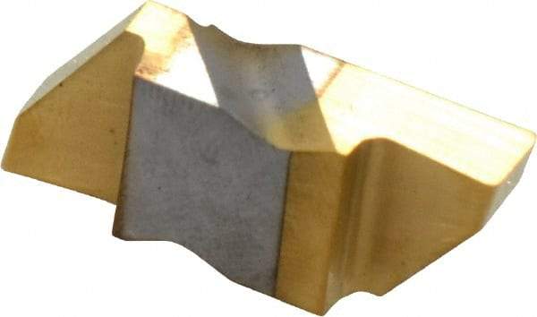 Kennametal - 4189NG Grade KC730, 4.8mm Cutting Width Carbide Grooving Insert - 6.35mm Max Depth of Cut, Right Hand, 0.57mm Corner Radius, TiN Finish - Eagle Tool & Supply