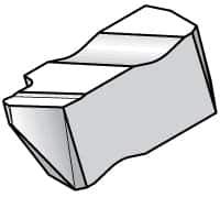 Kennametal - 2012NP K Grade KC730, 3.68mm Cutting Width Carbide Grooving Insert - 2.79mm Max Depth of Cut, Right Hand, 0.34mm Corner Radius, TiN Finish - Eagle Tool & Supply