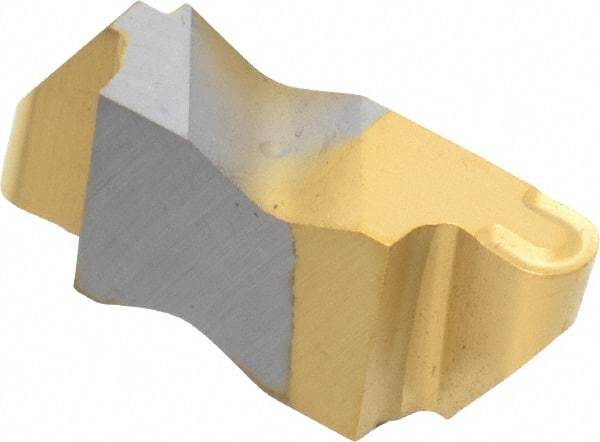 Kennametal - 3062NR K Grade KC730, 3.18mm Cutting Width Carbide Grooving Insert - 3.81mm Max Depth of Cut, Right Hand, 1.59mm Corner Radius, TiN Finish - Eagle Tool & Supply