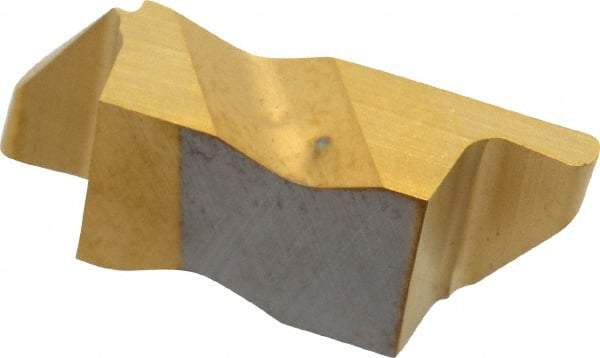 Kennametal - 3031NRD Grade KC730, 1.58mm Cutting Width Carbide Grooving Insert - 3.18mm Max Depth of Cut, Right Hand, 0.79mm Corner Radius, TiN Finish - Eagle Tool & Supply