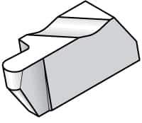 Kennametal - 4125NRD Grade KC5025, 6.35mm Cutting Width Carbide Grooving Insert - 12.7mm Max Depth of Cut, Left Hand, 3.18mm Corner Radius, TiAlN Finish - Eagle Tool & Supply