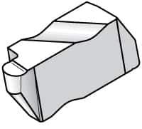 Kennametal - 4094NRP Grade KC730, 4.78mm Cutting Width Carbide Grooving Insert - 6.35mm Max Depth of Cut, Right Hand, 2.39mm Corner Radius, TiN Finish - Eagle Tool & Supply