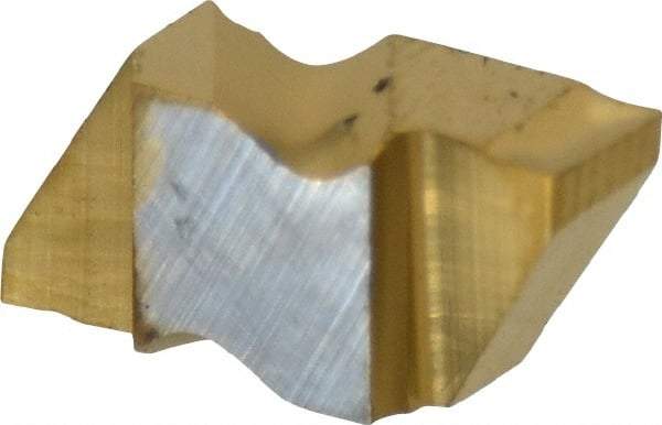 Kennametal - 2125NG K Grade KC730, 3.18mm Cutting Width Carbide Grooving Insert - 2.79mm Max Depth of Cut, Right Hand, 0.19mm Corner Radius, TiN Finish - Eagle Tool & Supply