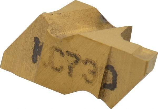Kennametal - 2062NG K Grade KC730, 1.58mm Cutting Width Carbide Grooving Insert - 2.79mm Max Depth of Cut, Left Hand, 0.19mm Corner Radius, TiN Finish - Eagle Tool & Supply