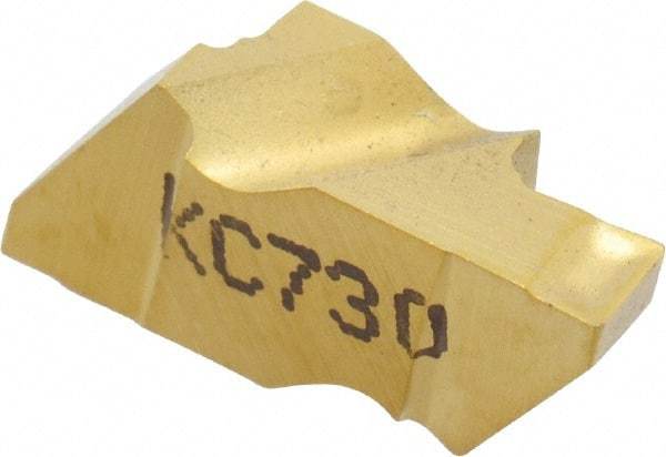 Kennametal - 2094NG K Grade KC730, 2.39mm Cutting Width Carbide Grooving Insert - 2.79mm Max Depth of Cut, Left Hand, 0.19mm Corner Radius, TiN Finish - Eagle Tool & Supply