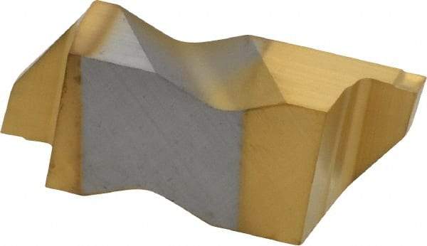 Kennametal - 3062NG K Grade KC730, 1.58mm Cutting Width Carbide Grooving Insert - 2.39mm Max Depth of Cut, Right Hand, 0.19mm Corner Radius, TiN Finish - Eagle Tool & Supply