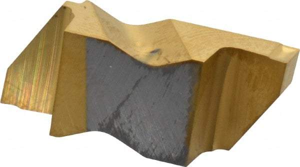 Kennametal - 3094NG K Grade KC730, 2.39mm Cutting Width Carbide Grooving Insert - 3.81mm Max Depth of Cut, Right Hand, 0.19mm Corner Radius, TiN Finish - Eagle Tool & Supply