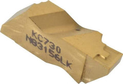 Kennametal - 3156NG K Grade KC730, 3.96mm Cutting Width Carbide Grooving Insert - 3.81mm Max Depth of Cut, Left Hand, 0.19mm Corner Radius, TiN Finish - Eagle Tool & Supply