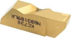 Kennametal - 3189NGD K Grade KC730, 4.8mm Cutting Width Carbide Grooving Insert - 6.35mm Max Depth of Cut, Left Hand, 0.57mm Corner Radius, TiN Finish - Eagle Tool & Supply