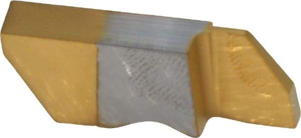 Kennametal - 3094NGD K Grade KC730, 2.39mm Cutting Width Carbide Grooving Insert - 6.35mm Max Depth of Cut, Left Hand, 0.19mm Corner Radius, TiN Finish - Eagle Tool & Supply