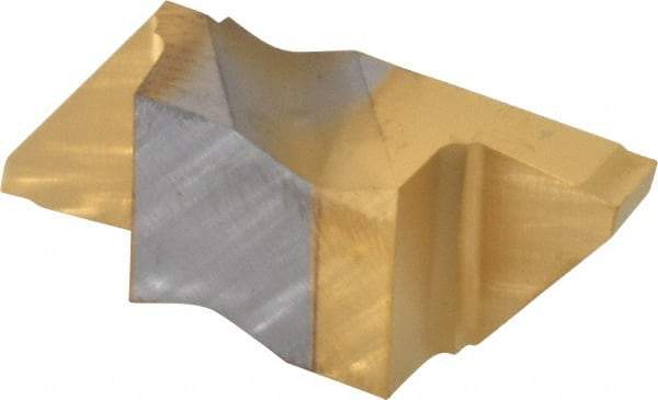 Kennametal - 4125NGD K Grade KC730, 3.18mm Cutting Width Carbide Grooving Insert - 6.35mm Max Depth of Cut, Right Hand, 0.19mm Corner Radius, TiN Finish - Eagle Tool & Supply
