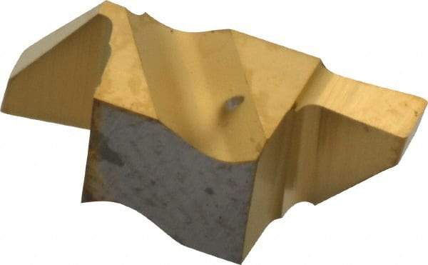 Kennametal - 2062NGP Grade KC730, 1.58mm Cutting Width Carbide Grooving Insert - 2.79mm Max Depth of Cut, Right Hand, 0.19mm Corner Radius, TiN Finish - Eagle Tool & Supply