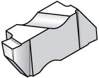 Kennametal - 3125NGP Grade K68, 3.18mm Cutting Width Carbide Grooving Insert - 3.81mm Max Depth of Cut, Right Hand, 0.19mm Corner Radius, Uncoated - Eagle Tool & Supply