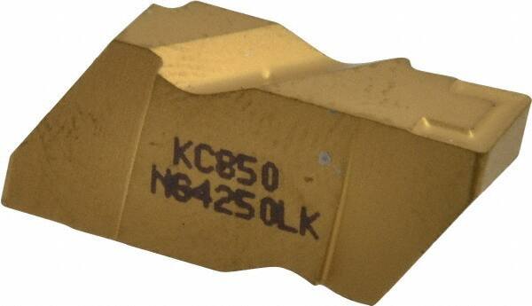 Kennametal - 4250NG K Grade KC850, 6.35mm Cutting Width Carbide Grooving Insert - 6.35mm Max Depth of Cut, Left Hand, 0.57mm Corner Radius, TiC/TiCN/TiN Finish - Eagle Tool & Supply