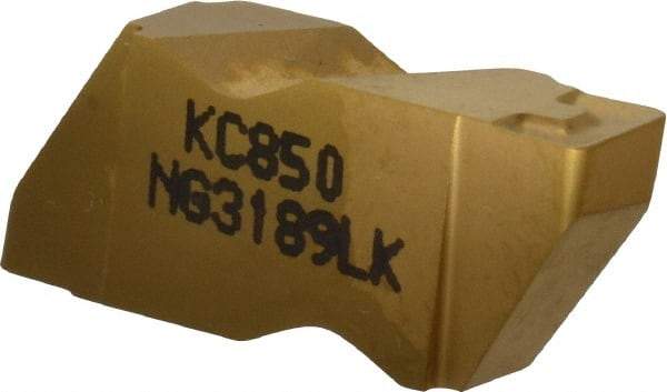 Kennametal - 3189NG K Grade KC850, 4.8mm Cutting Width Carbide Grooving Insert - 3.81mm Max Depth of Cut, Left Hand, 0.57mm Corner Radius, TiC/TiCN/TiN Finish - Eagle Tool & Supply