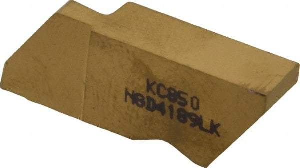 Kennametal - 4189NGD K Grade KC850, 4.8mm Cutting Width Carbide Grooving Insert - 9.53mm Max Depth of Cut, Left Hand, 0.57mm Corner Radius, TiC/TiCN/TiN Finish - Eagle Tool & Supply
