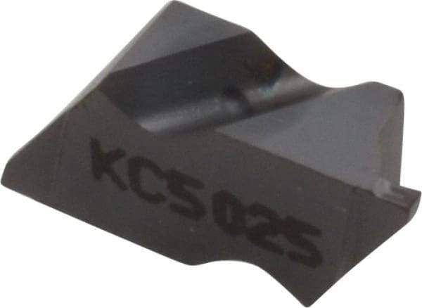 Kennametal - 2031NG K Grade KC5025, 0.79mm Cutting Width Carbide Grooving Insert - 1.27mm Max Depth of Cut, Left Hand, 0.09mm Corner Radius, TiAlN Finish - Eagle Tool & Supply