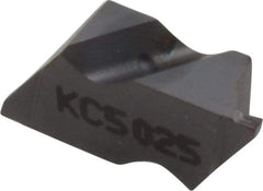 Kennametal - 2031NG K Grade KC5025, 0.79mm Cutting Width Carbide Grooving Insert - 1.27mm Max Depth of Cut, Left Hand, 0.09mm Corner Radius, TiAlN Finish - Eagle Tool & Supply