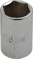 Proto - 1/2" Drive, Standard Hand Socket - 6 Points, 1-1/2" OAL, Chrome Finish - Eagle Tool & Supply