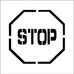 NMC - Stop Stencil - 0.06 Inch Thick, Polyethylene, English - Eagle Tool & Supply