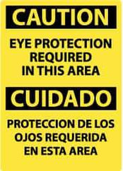 NMC - "Caution - Eye Protection Required in This Area", 20" Long x 14" Wide, Rigid Plastic Safety Sign - Rectangle, 0.05" Thick, Use for Accident Prevention - Eagle Tool & Supply