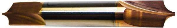 Accupro - 0.055" Radius, 3/16" Mill Diam, 2 Flute Solid Carbide Corner Rounding End Mill - Double End, TiCN Finish, 2" OAL, 3/16" Shank Diam - Eagle Tool & Supply