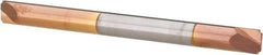 Accupro - 0.01" Radius, 1/8" Mill Diam, 2 Flute Solid Carbide Corner Rounding End Mill - Double End, TiCN Finish, 1-1/2" OAL, 1/8" Shank Diam - Eagle Tool & Supply